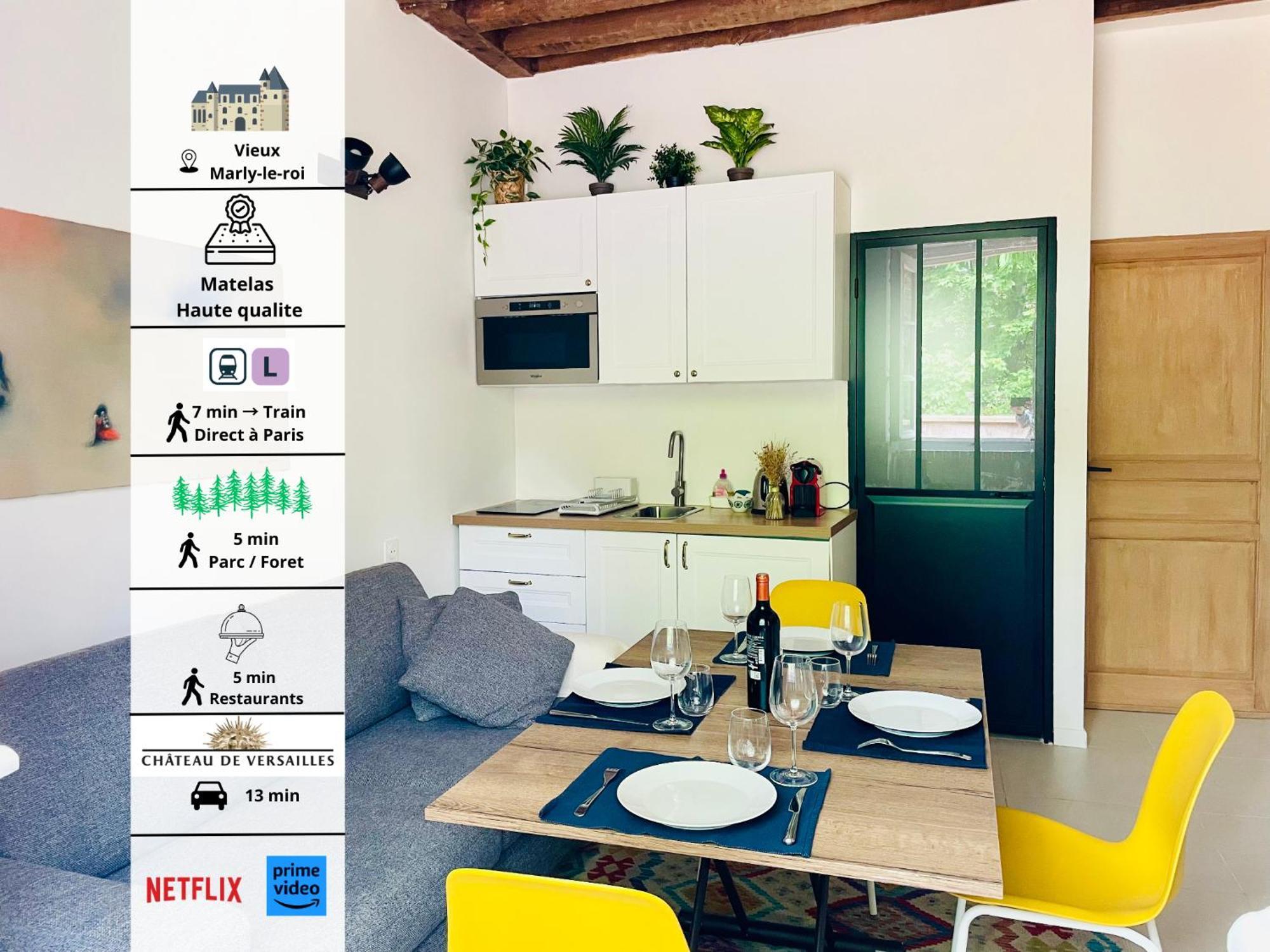 Studio Au Vieux Marly-Le-Roi - Bien Equipe - Matelas De Qualite - 7Min Du Train Vers Paris 外观 照片